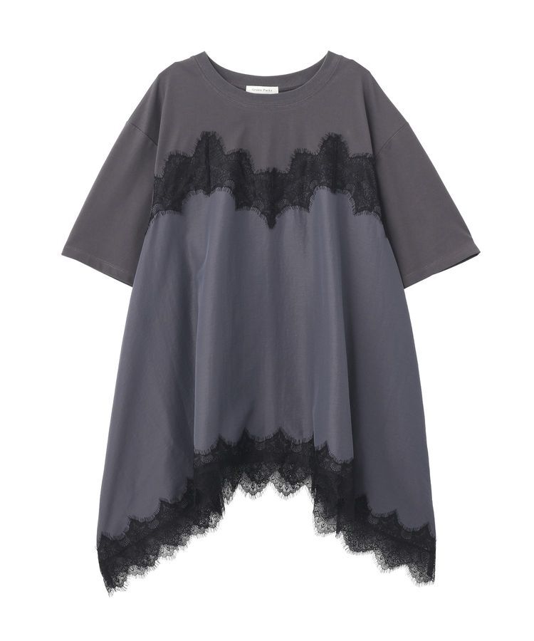 Green Parks「レースキャミドッキングプルオーバー」|Tシャツ・カットソー|Gray