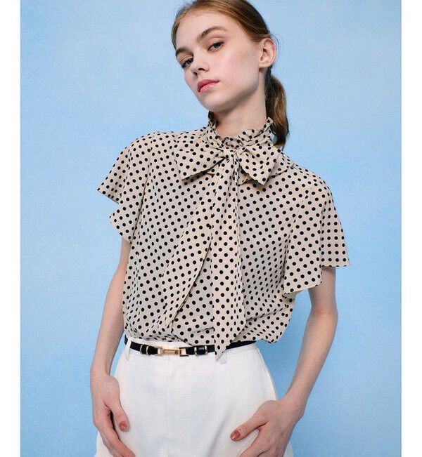 LOULOU WILLOUGHBY「◇ 【LOULOU WILLOUGHBY】デシンドットフレアスリーブブラウス」|その他|ライトベージュ