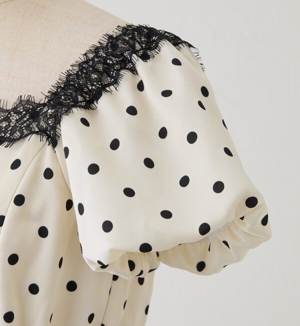  「【Lace Collection】サイドカットレース切替ロングワンピース」|ワンピース|