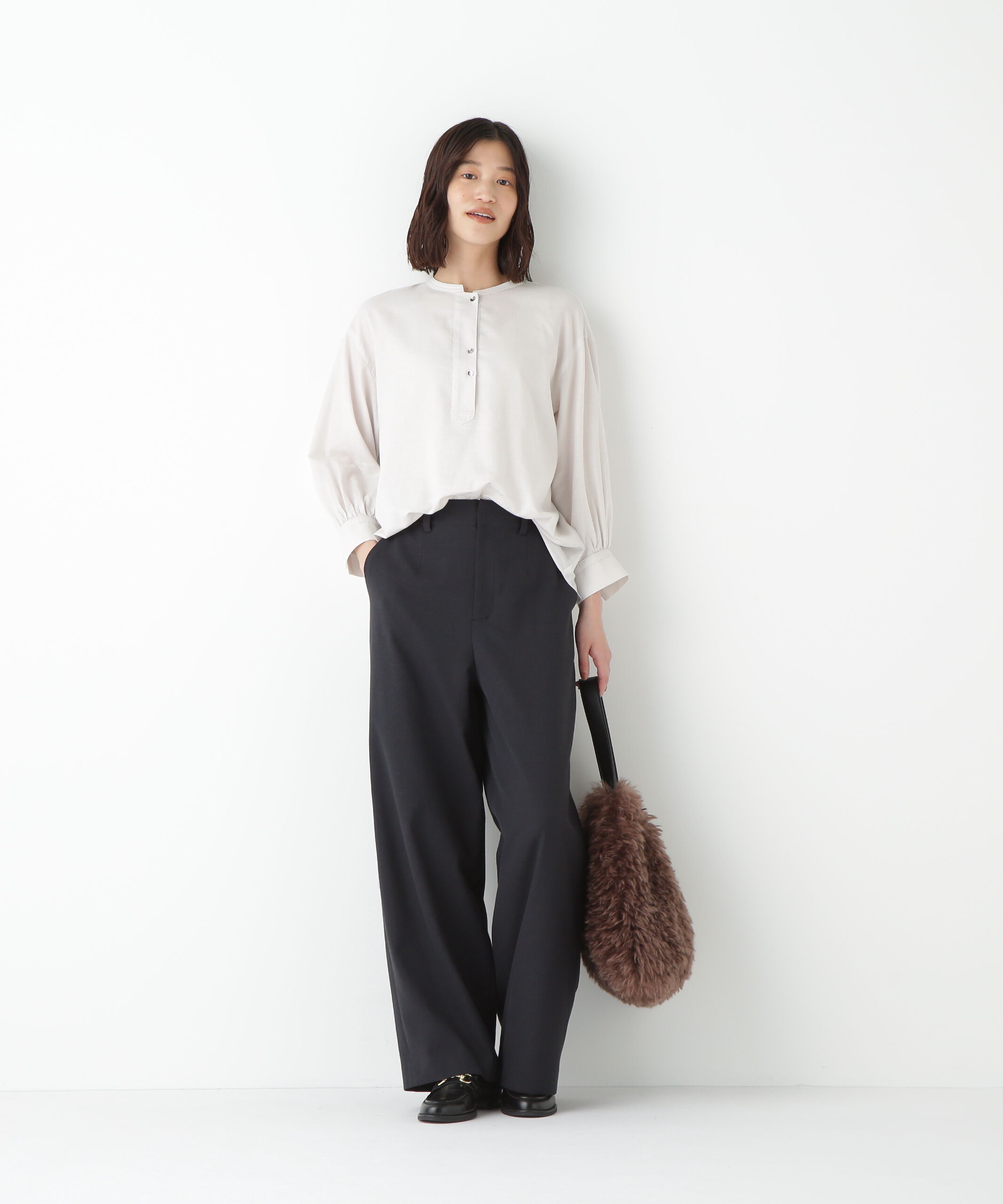  「◆綿シルクスキッパーブラウス」|シャツ・ブラウス|
