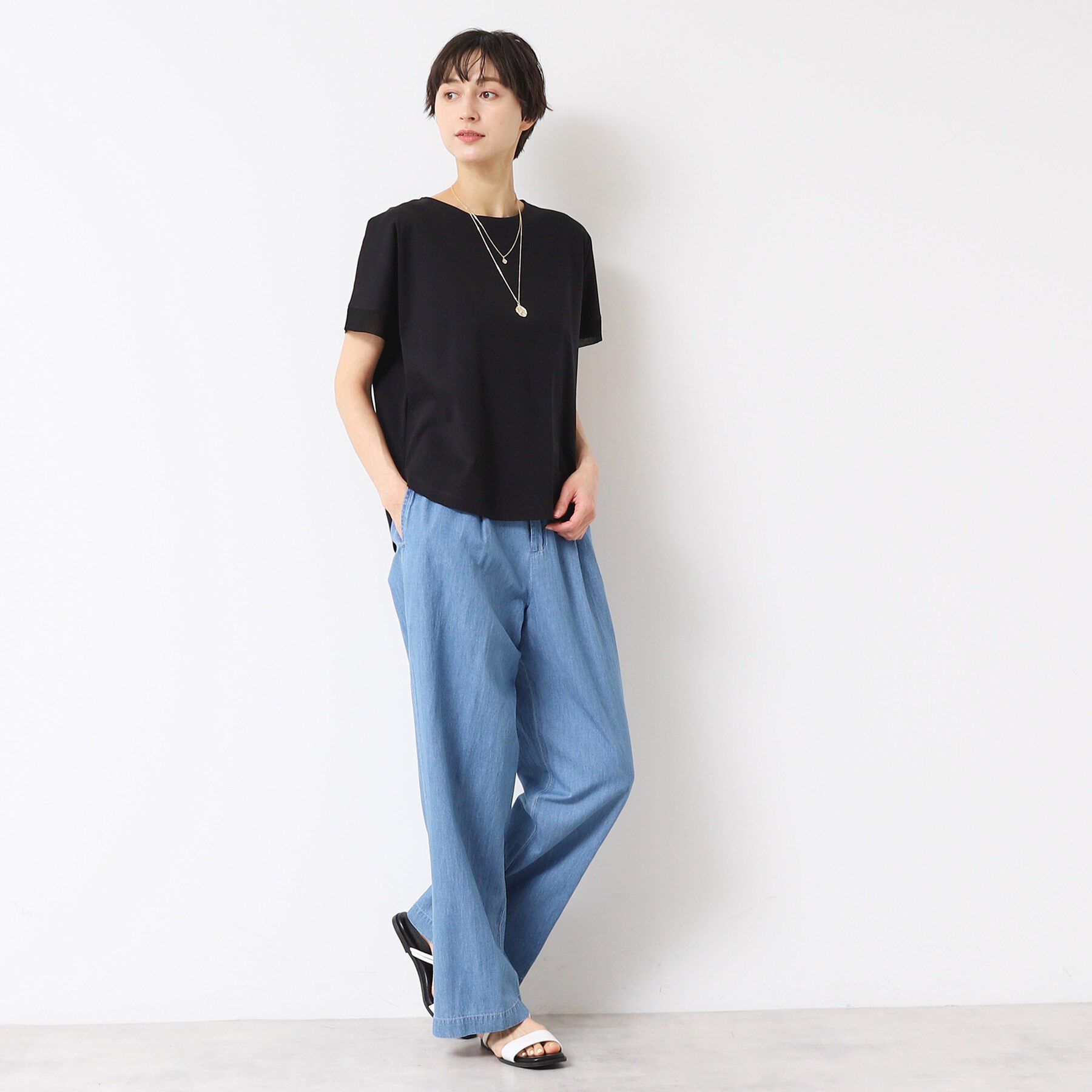 Dessin「【接触冷感・洗える】美光沢カットソーゆったりシルエット」|Tシャツ・カットソー|