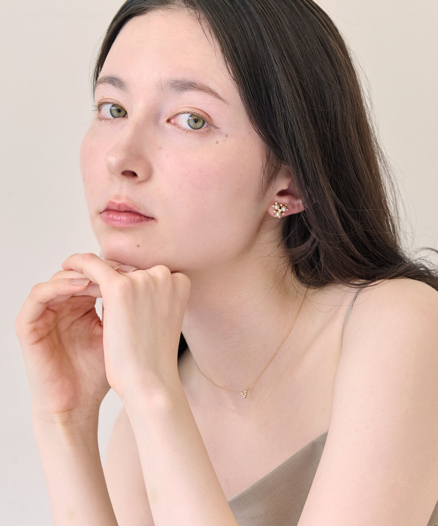 Phoebe「【金属アレルギー対応】パールブーケセラミックポストピアス　小粒パール」|ピアス|