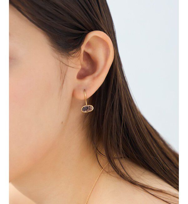 ete「[デュー] K18YG ローズクォーツ ピアス」|ピアス|