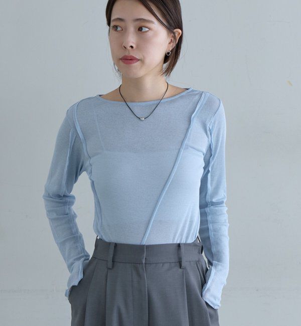  「シアーテレコカットソー」|Tシャツ・カットソー|サックスブルー