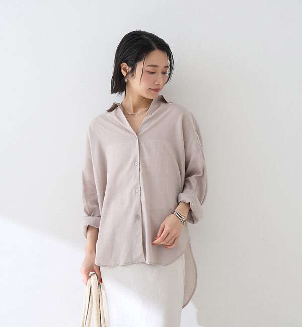 Rouge vif「【新色追加】麻混バックスリットシャツ」|シャツ・ブラウス|