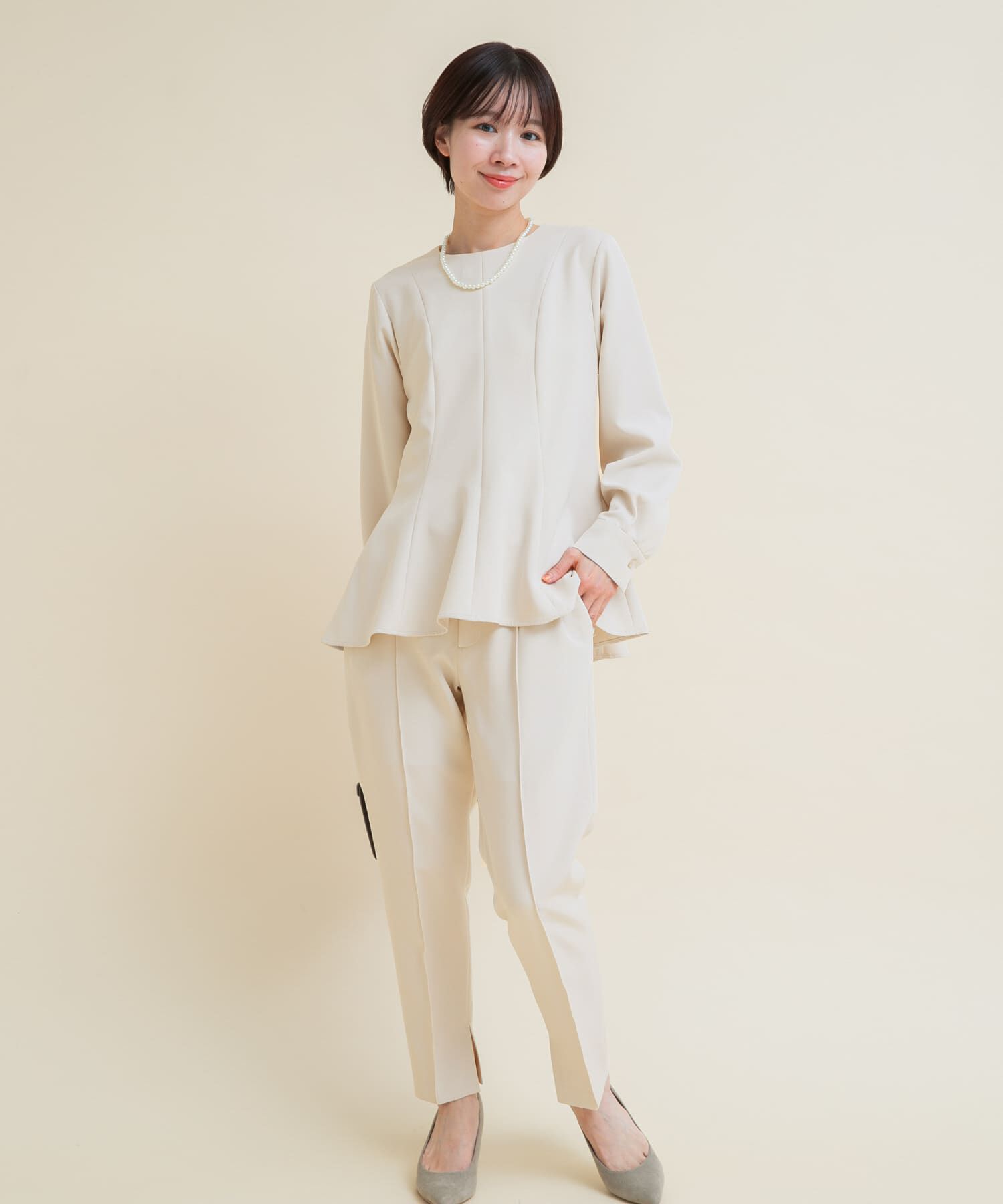 URBAN RESEARCH ROSSO「『WEB/一部店舗限定』『SHORT/TALLｻｲｽﾞあり』ﾍﾟﾌﾟﾗﾑﾌﾞﾗｳｽ+ﾃ 」|その他|ホワイト系その他