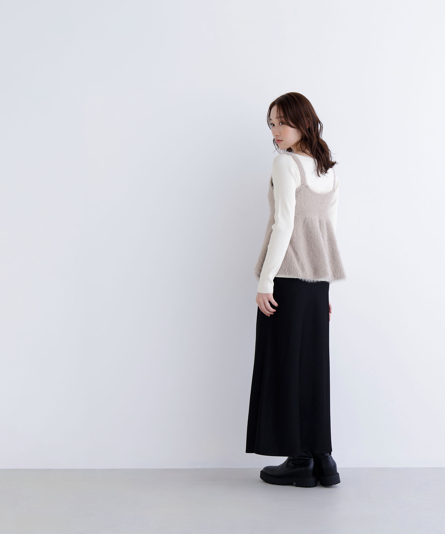  「ヘアリーペプラムキャミセットニット」|ニット・セーター|