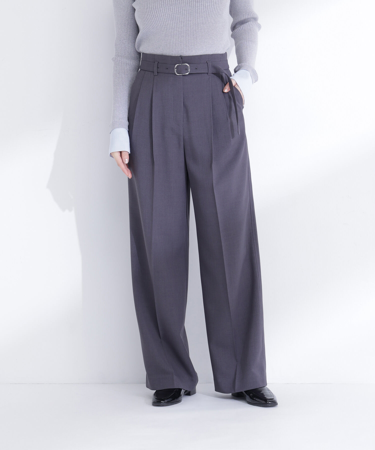  「タックステッチベルテッドパンツ」|その他|