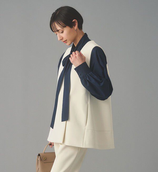 UNITED ARROWS「SPONGY バックフレア ベスト」|ベスト・ジレ|OFF WHITE