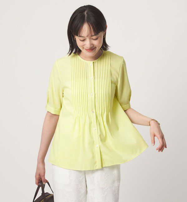 UNITED ARROWS green label relaxing「ピンタック 5分袖 ブラウス」|シャツ・ブラウス|LIME