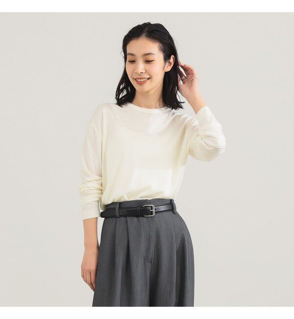 Demi-Luxe BEAMS 「【別注】SLOANE / ウール クルーネック ロングスリーブ プルオーバー」|Tシャツ・カットソー|OFF_WHITE