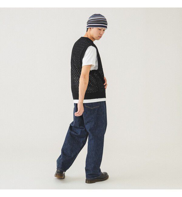 BEAMS「BEAMS｜Wide Denim Pants｜5ポケット ヴィンテージディテール｜スピンドル仕様 ベルトレス」|デニム|