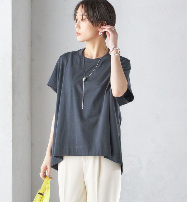 SHIPS for women「SHIPS Primary NavyLabel:〈手洗い可能〉BIG Tシャツ」|Tシャツ・カットソー|