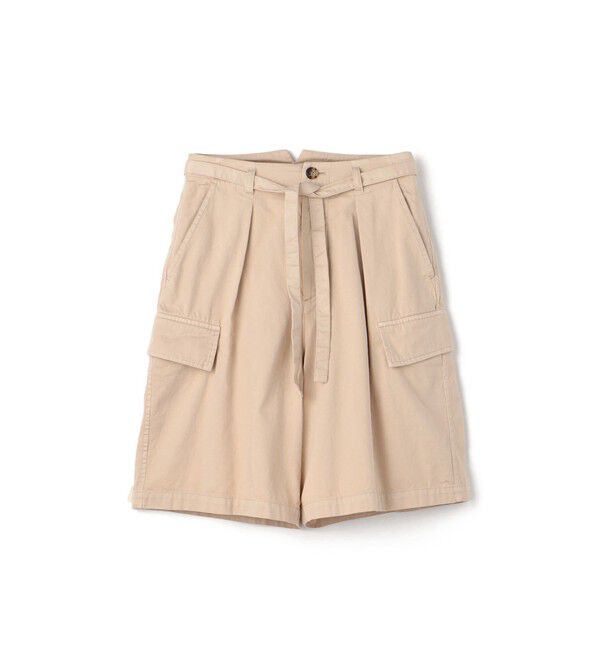 MACPHEE「ソフトコットンサテン タックハーフパンツ」|その他|41 ライトベージュ
