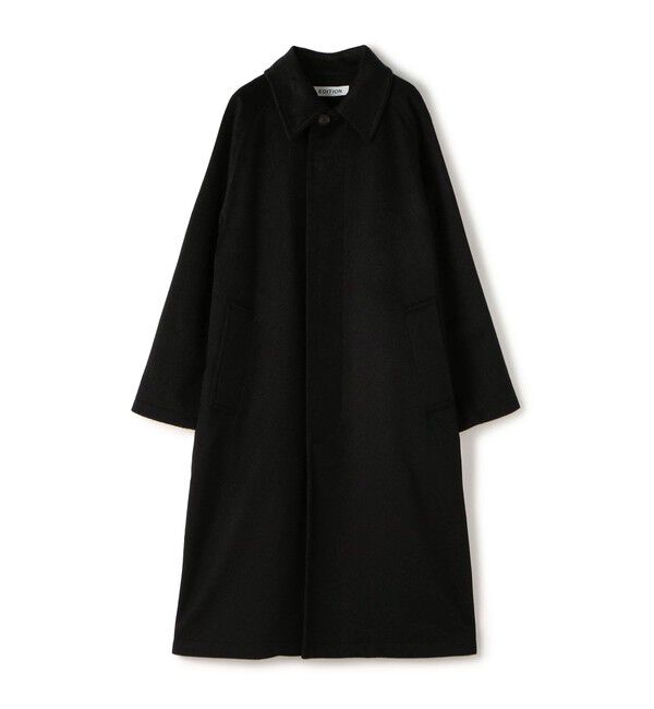 Edition「BRESCHI カシミヤ ロングコート」|ステンカラーコート|19 ブラック