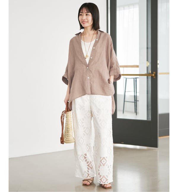 SLOBE IENA「《シリーズあり/予約》リネンコットンBOXシャツ」|シャツ・ブラウス|