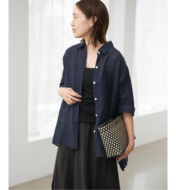 SLOBE IENA「《シリーズあり/予約》リネンコットンBOXシャツ」|シャツ・ブラウス|