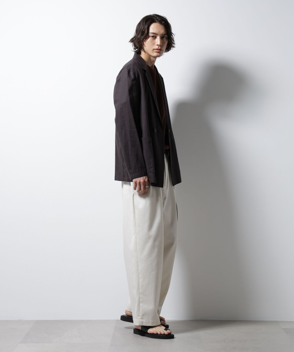 nano･universe「「BELGIUM LINEN FABRICS」リネンコットンダブルジャケット(セットアップ可)」|テーラードジャケット|