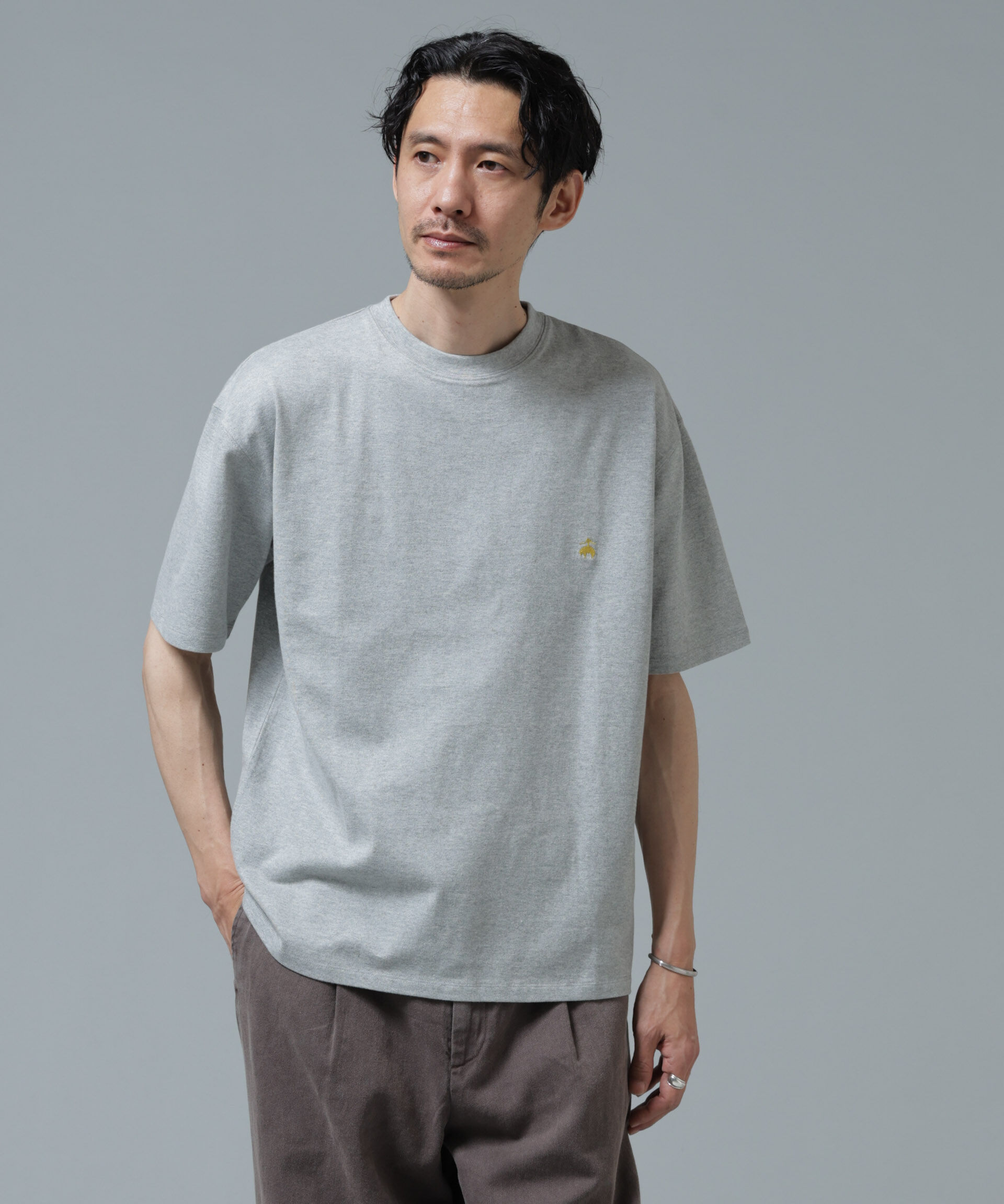 nano･universe「「Brooks Brothers別注」Anti Soaked(R) 汗染み防止 クルーネック ビッグシルエットTシャツ」|Tシャツ・カットソー|