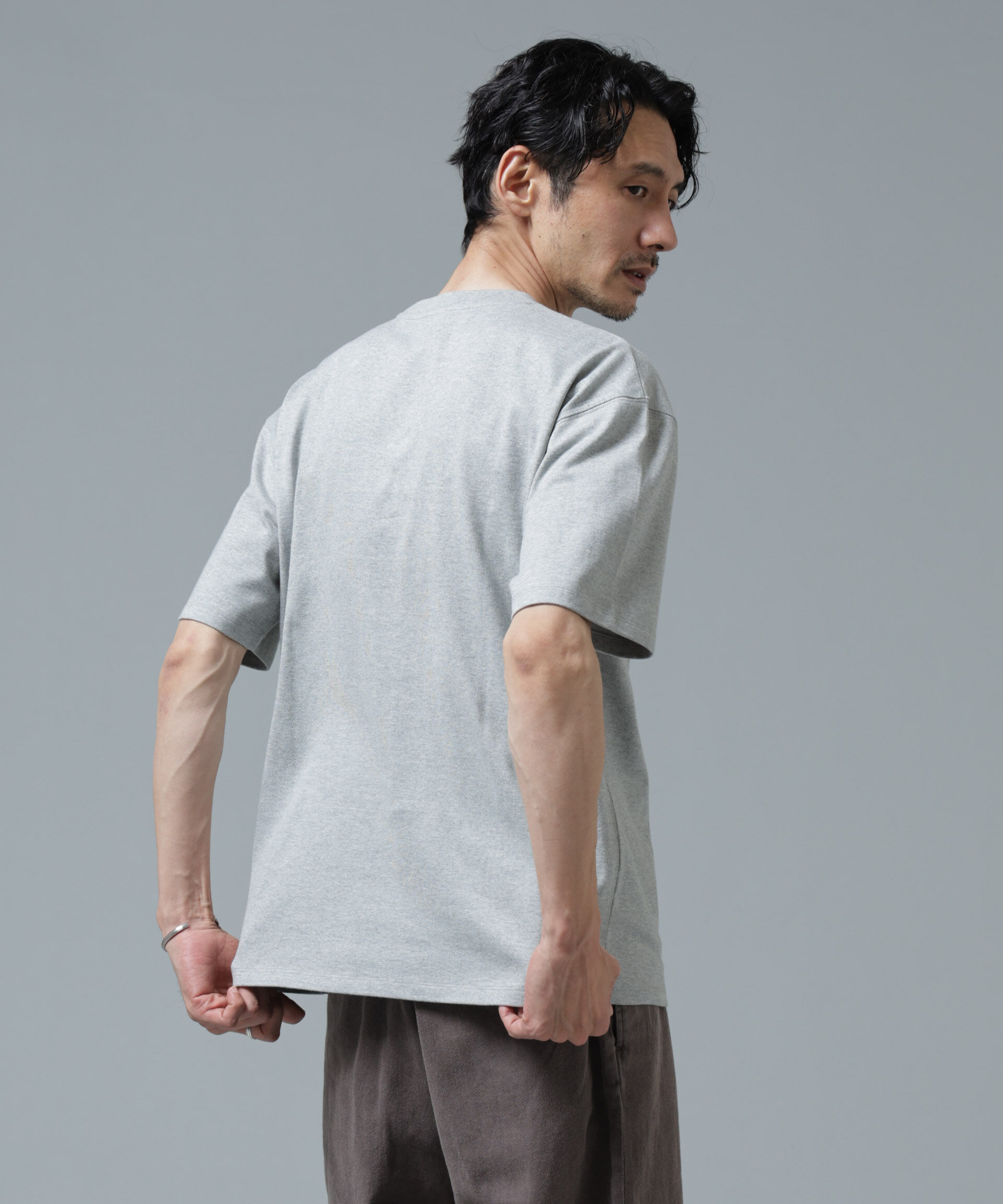 nano･universe「「Brooks Brothers別注」Anti Soaked(R) 汗染み防止 クルーネック ビッグシルエットTシャツ」|Tシャツ・カットソー|