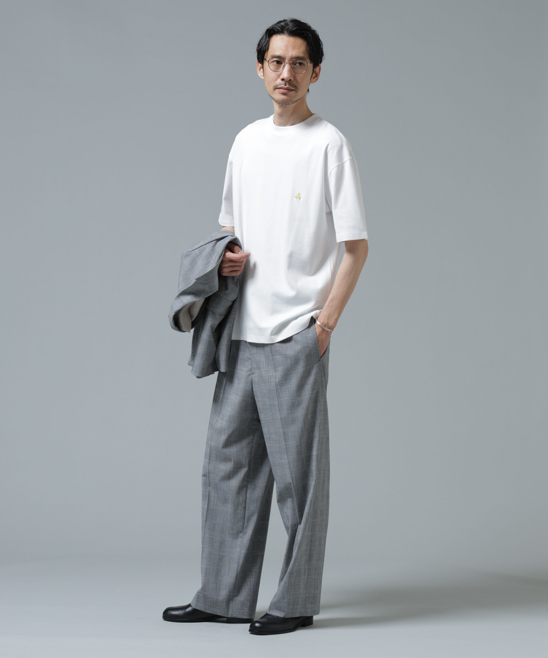 nano･universe「「Brooks Brothers別注」Anti Soaked(R) 汗染み防止 クルーネック ビッグシルエットTシャツ」|Tシャツ・カットソー|