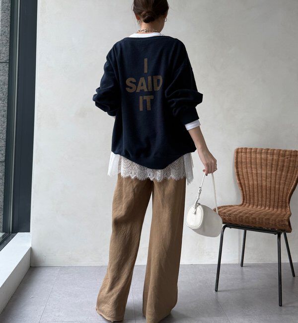  「【WEB限定/セットアップ可能】裾レーストップス」|Tシャツ・カットソー|