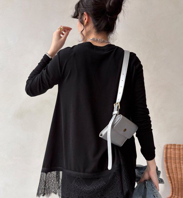  「【WEB限定/セットアップ可能】裾レーストップス」|Tシャツ・カットソー|