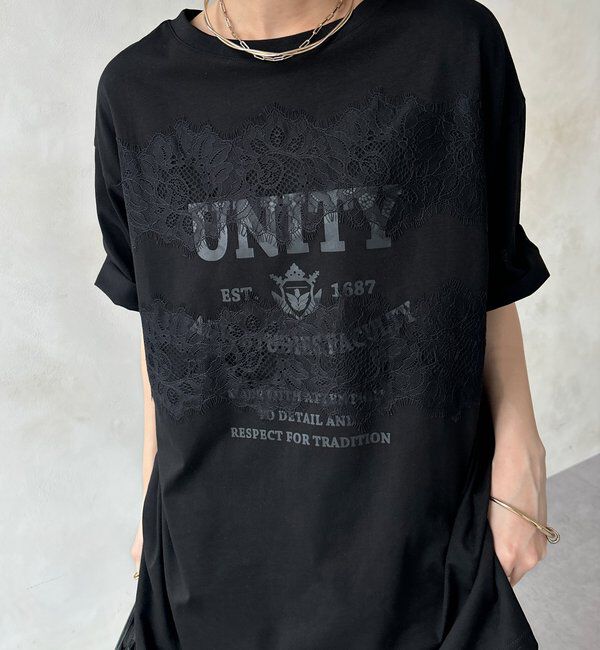  「【WEB限定】ロゴ&times;レースTEE」|Tシャツ・カットソー|