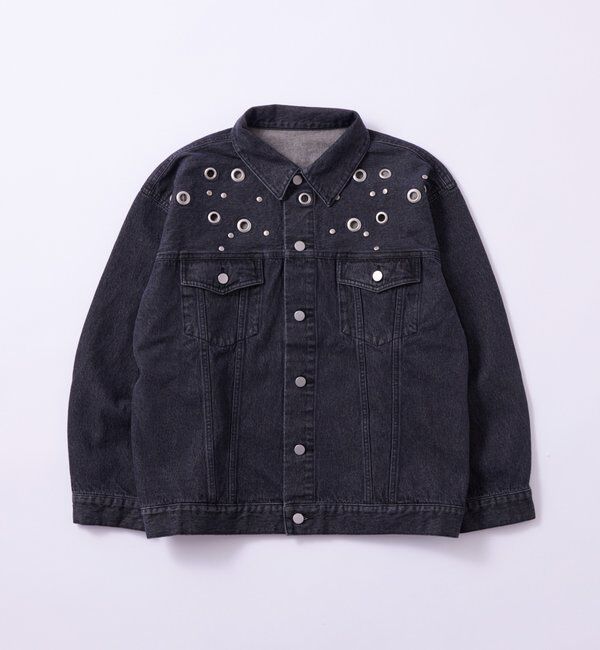  「【UNISEX/ユニセックス】アイレットデニムジャケット」|ブルゾン・スタジャン|