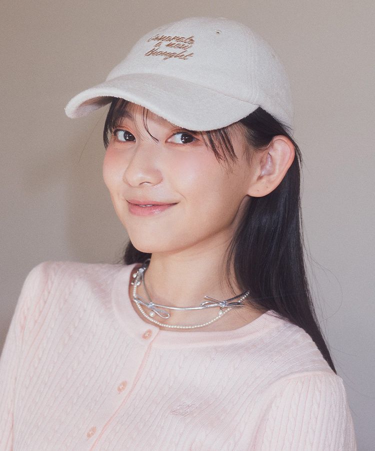 earth music&ecology「メッセージ刺繍パイルキャップ」|その他|Ivory