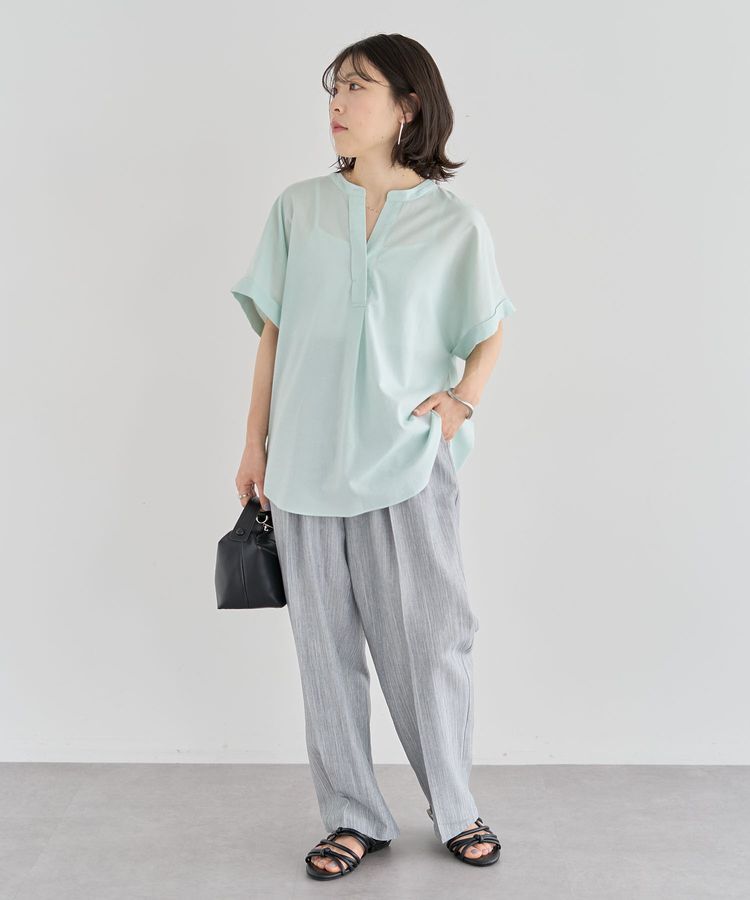 Green Parks「綿麻混フレンチスリーブスキッパーシャツ」|シャツ・ブラウス|