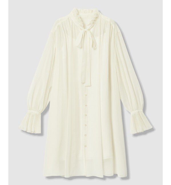 LOULOU WILLOUGHBY「【LOULOU WILLOUGHBY】プリーツディテールシフォンワンピース」|ワンピース|