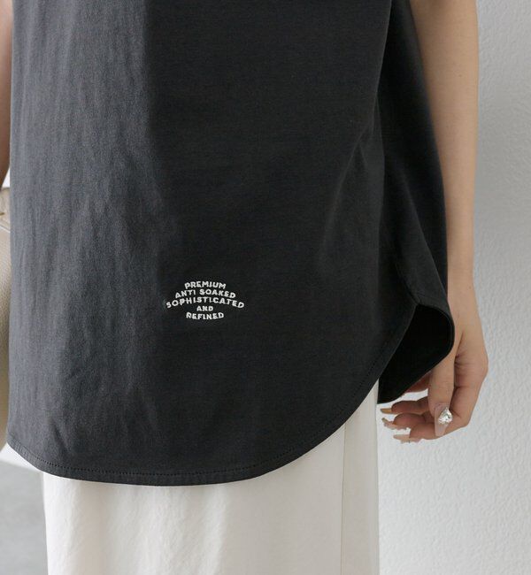  「【汗ジミ防止加工】ワンポイントロゴ刺繍Tシャツ」|プルオーバー|