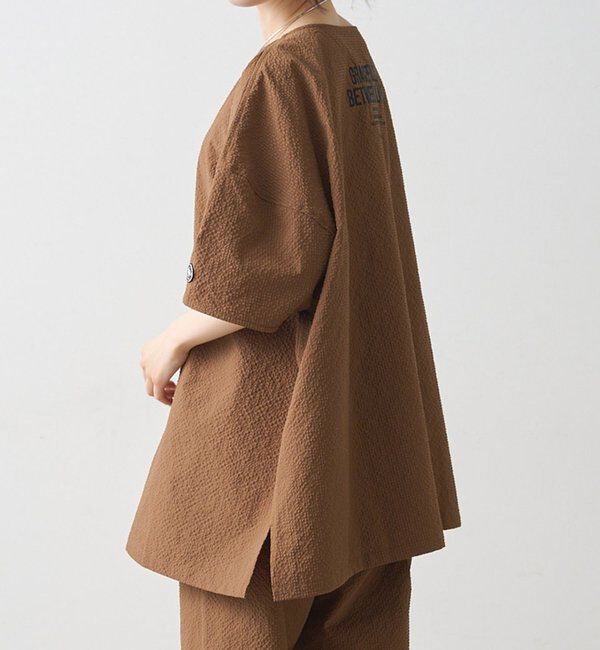  「【UVカット・撥水加工/WEB限定】水陸両用チュニックラッシュガード」|プルオーバー|キャメル