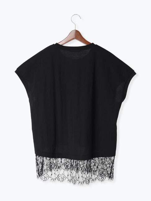 Te chichi「【接触冷感/ﾏｼﾝｳｫｯｼｬﾌﾞﾙ】レースヘムTシャツ」|Tシャツ・カットソー|