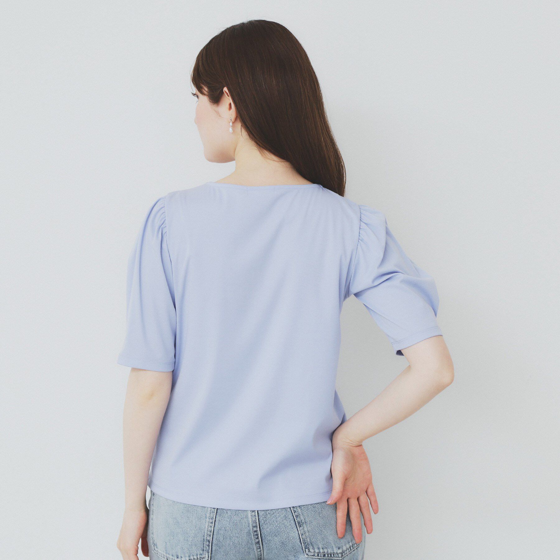 index「フロントパール調タックパフトップス【UV／接触冷感／洗濯機洗い可】」|Tシャツ・カットソー|