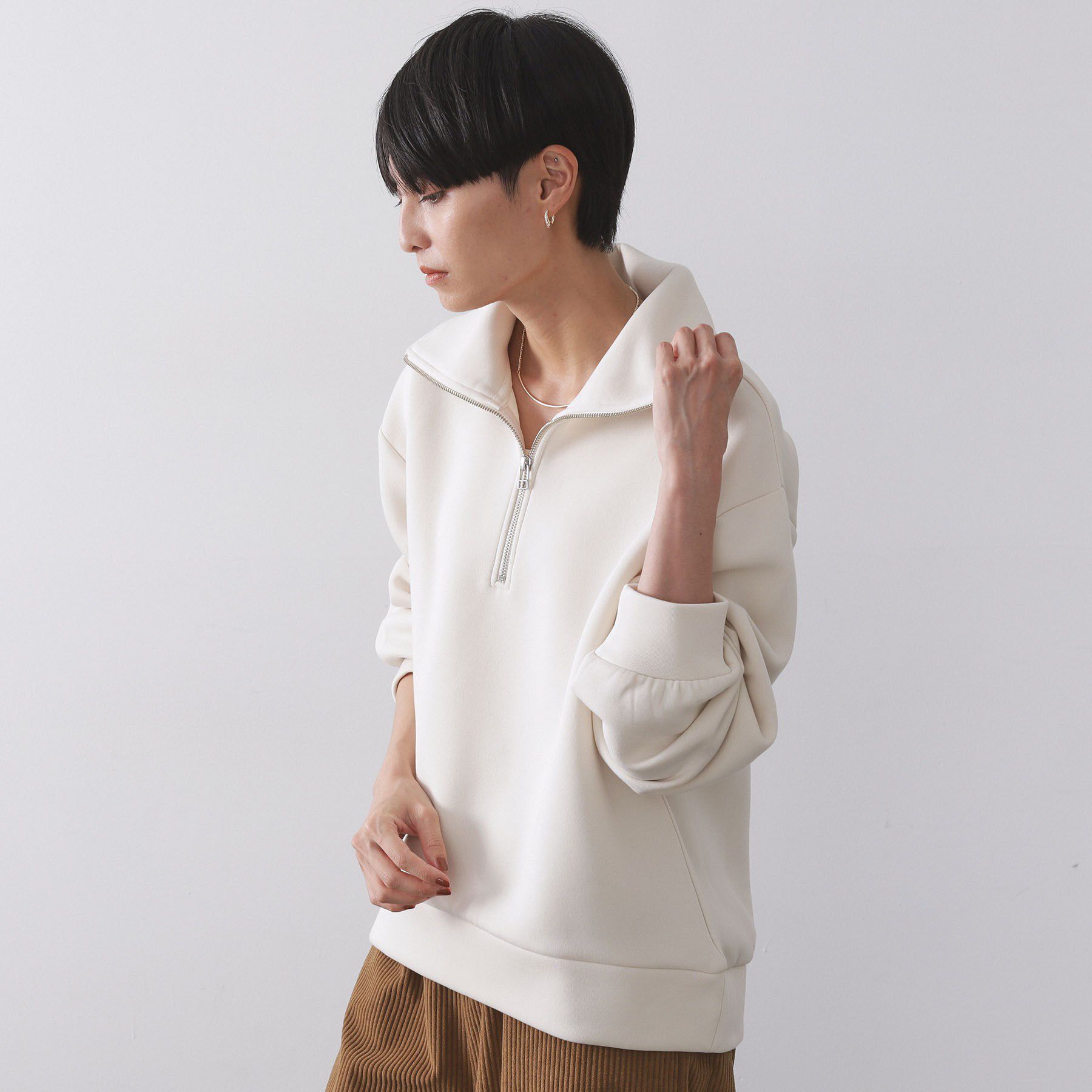 OPAQUE.CLIP「ハーフジップトップス／セットアップ対応可【洗濯機OK】」|Tシャツ・カットソー|