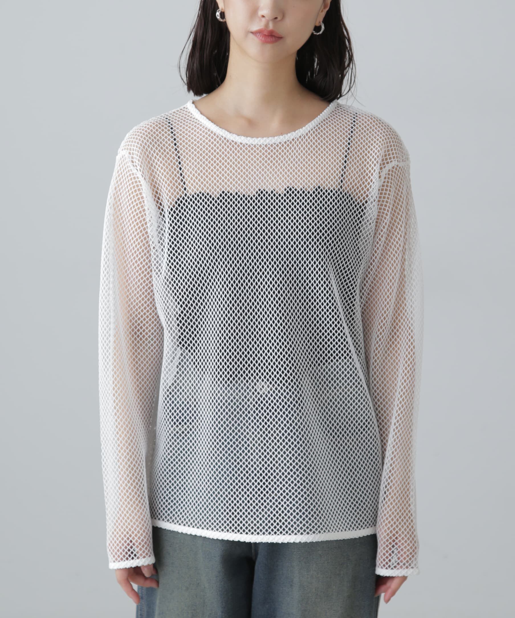  「メッシュロングTシャツ」|Tシャツ・カットソー|