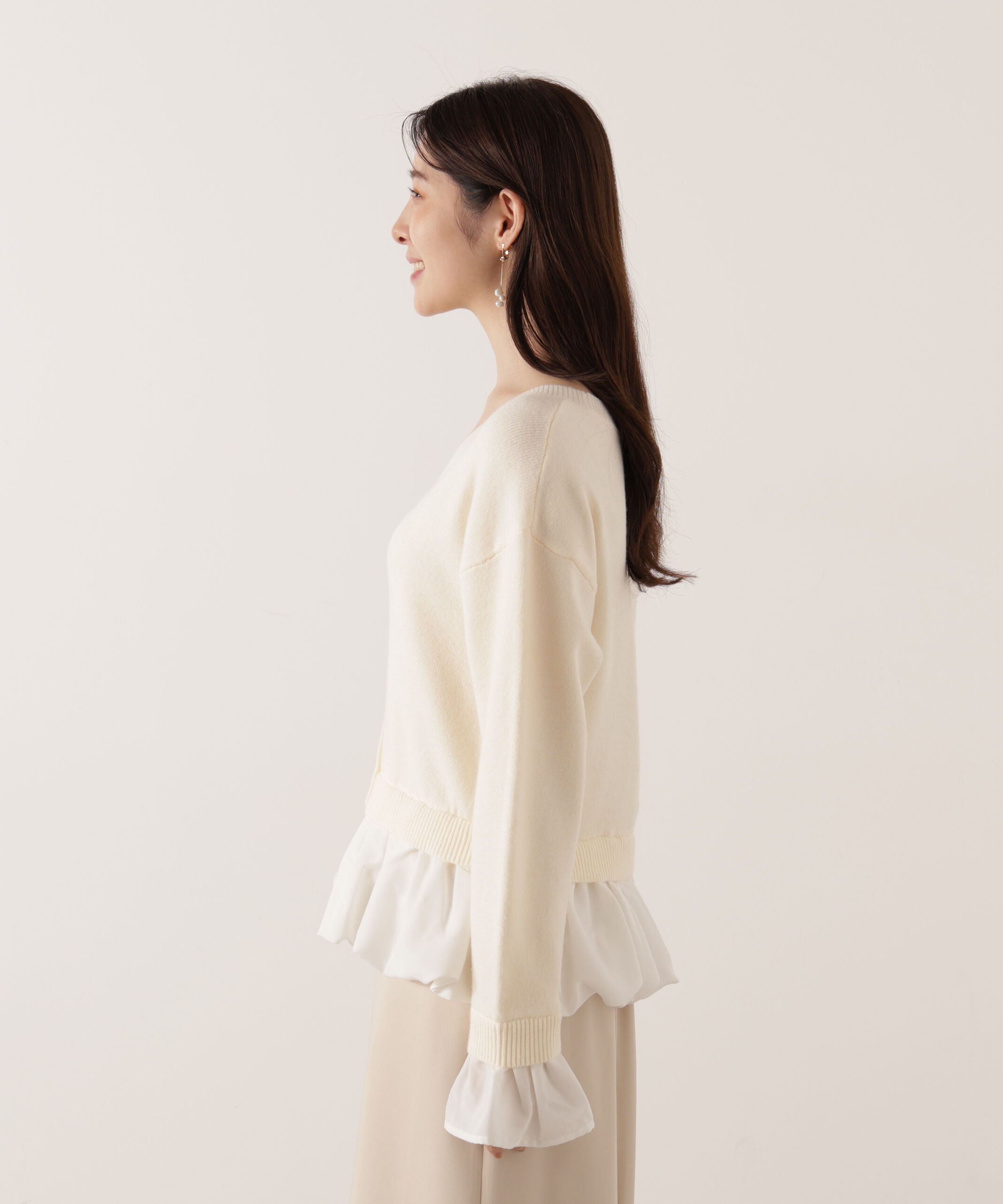 PROPORTION BODY DRESSING「＜ウォッシャブル＞バルーンペプラムニット 25AW」|ニット・セーター|