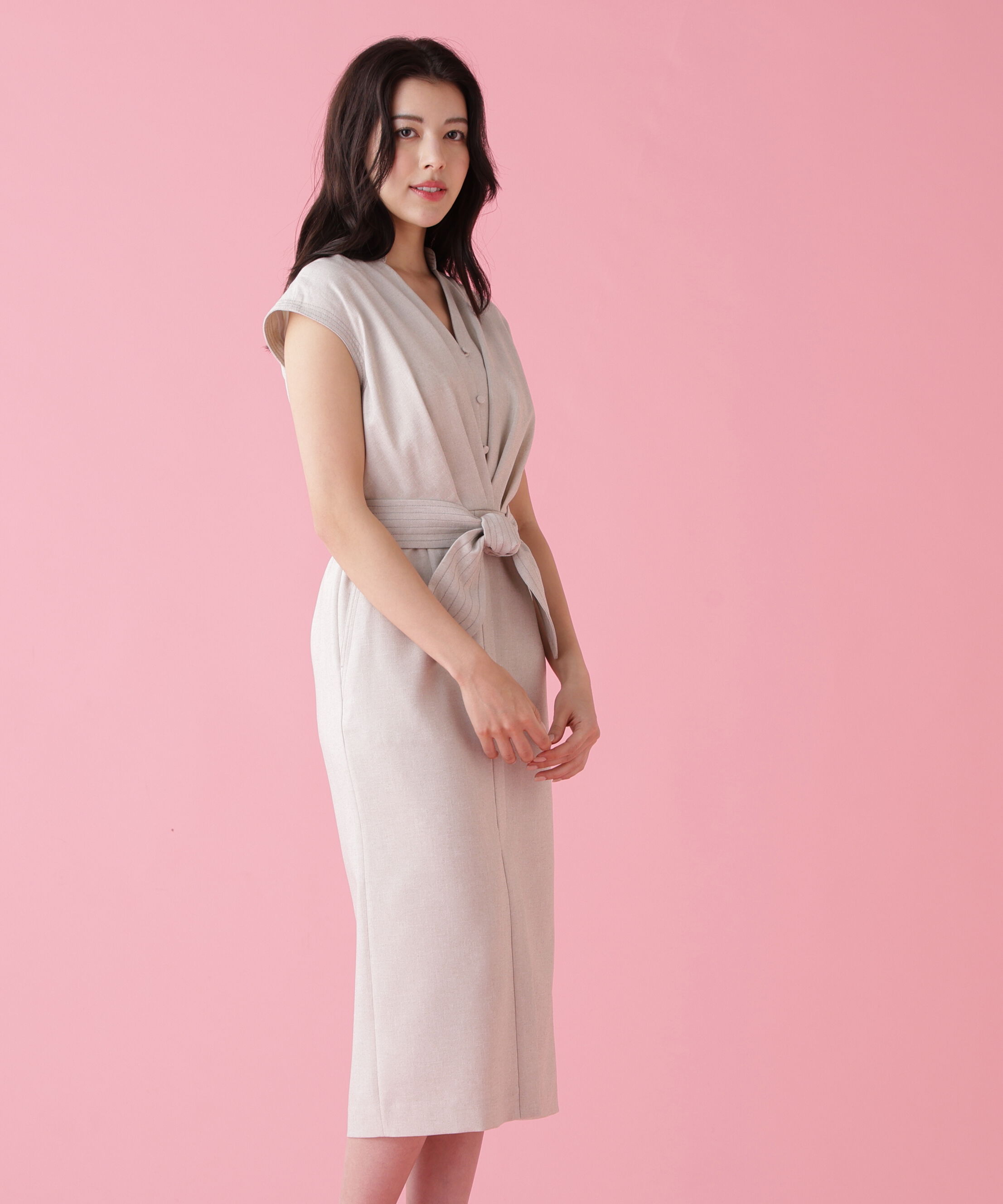  「［美香さん着用］ウエストタックワンピース」|ワンピース|