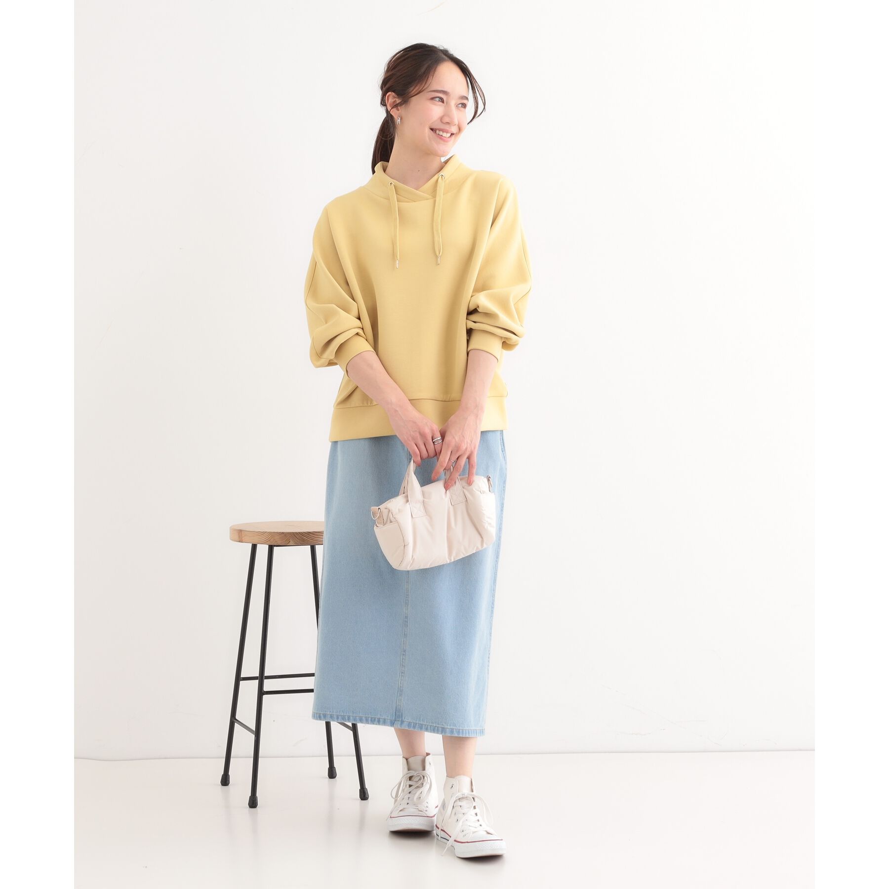 SHOO･LA･RUE「【S-LL】なめらかタッチ もちさら抜け襟トップス」|Tシャツ・カットソー|