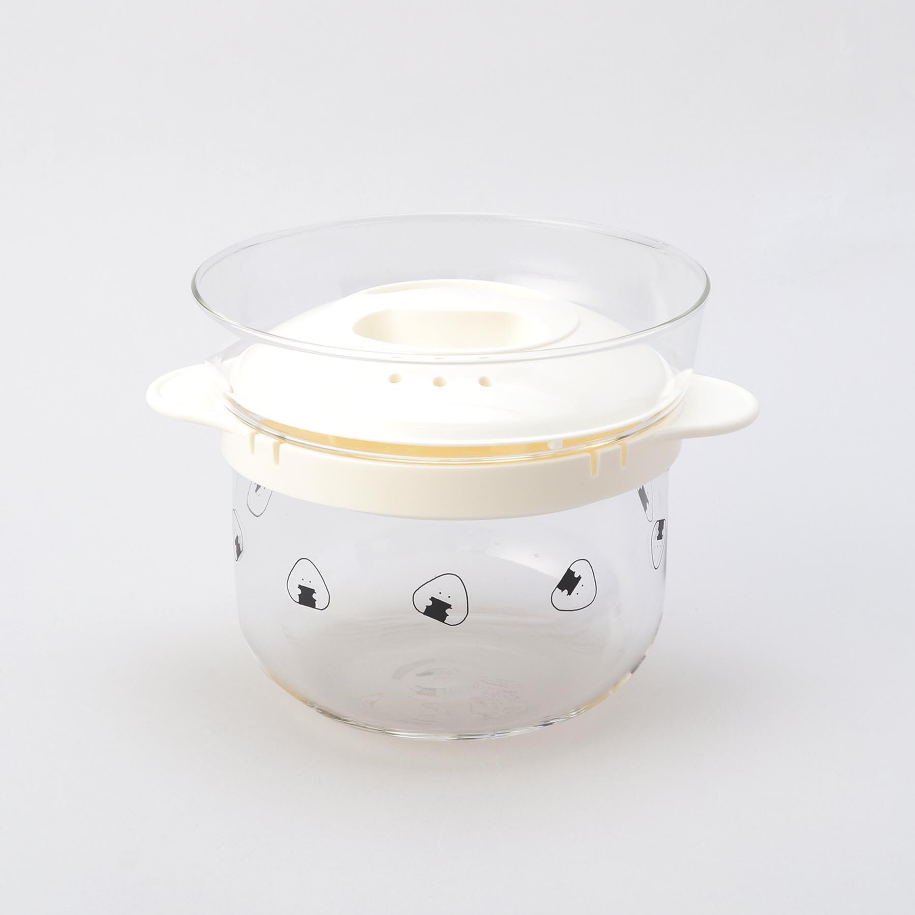 212 KITCHEN STORE「ぎゅっとおにぎりさん ガラスのレンジご飯釜　WH」|食器・キッチングッズ|その他