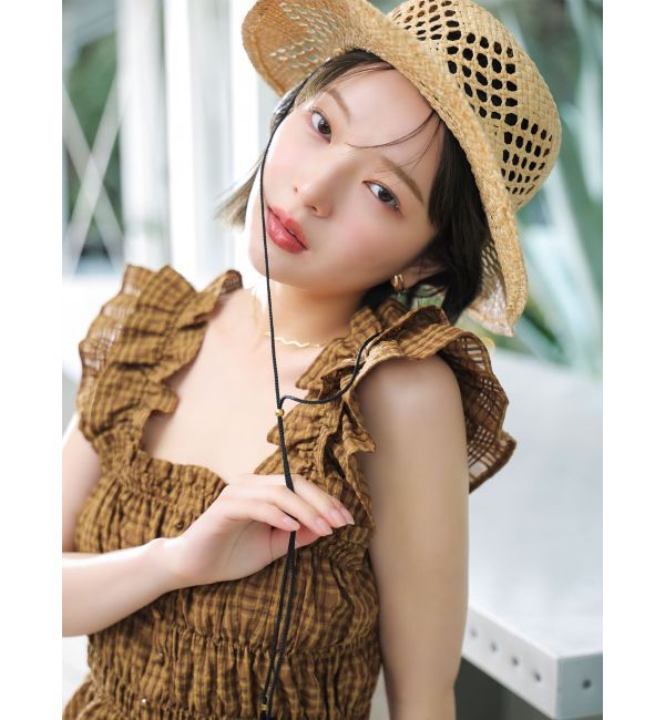 LAGUNAMOON「シアーチェックシャーリングブラウス」|シャツ・ブラウス|