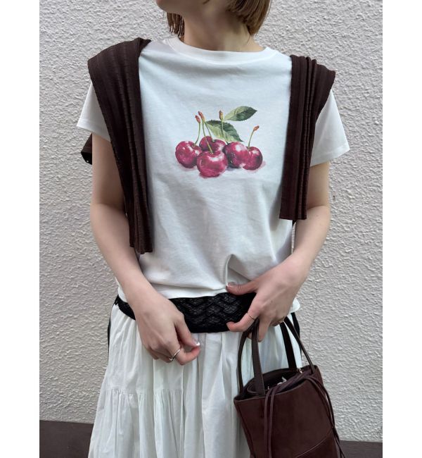 LAGUNAMOON「フルーツコンパクトTシャツ」|Tシャツ・カットソー|レッド