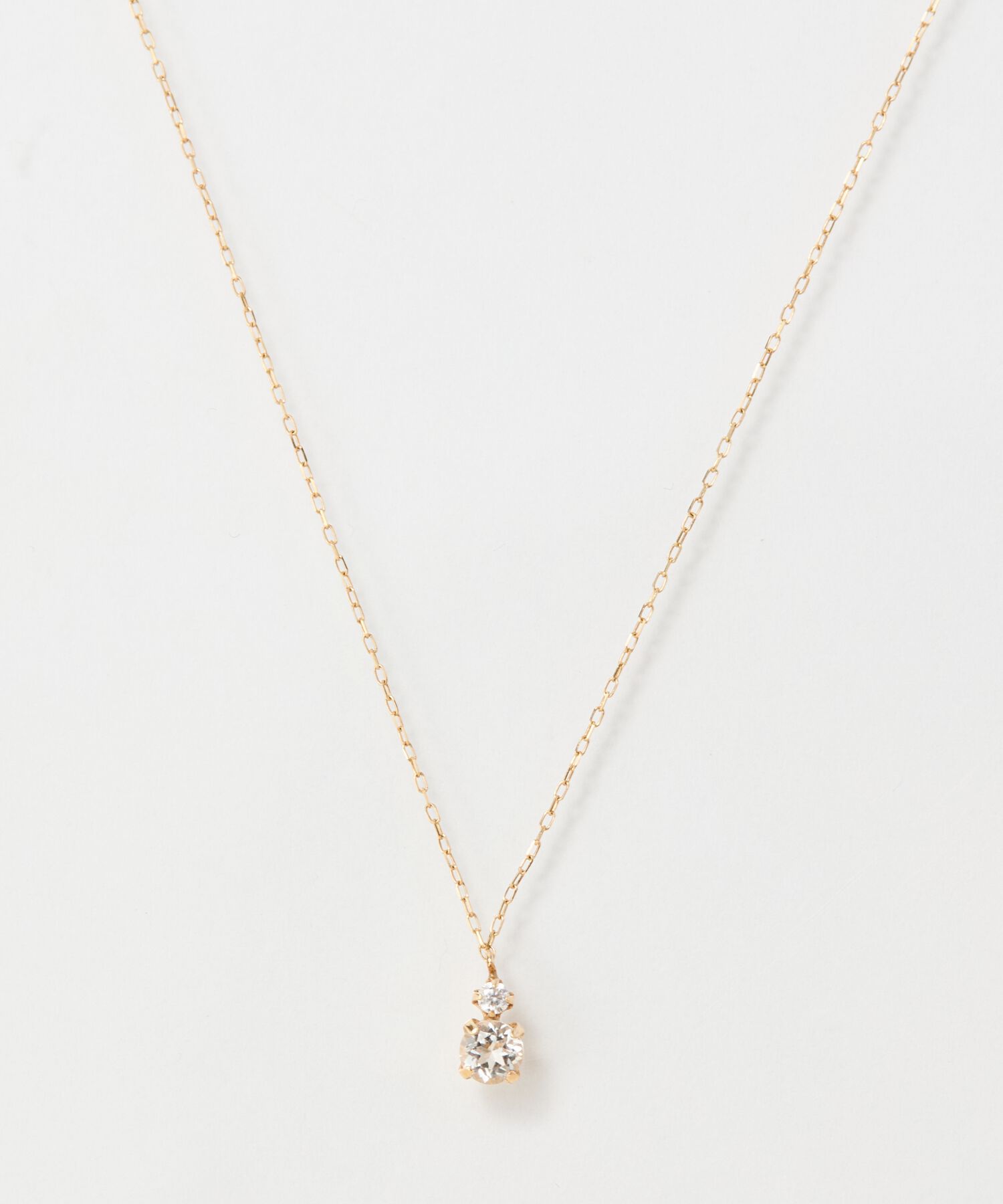 Phoebe「【K10】ジュエルラックネックレス　ホワイトトパーズ/BOX付き」|ネックレス|