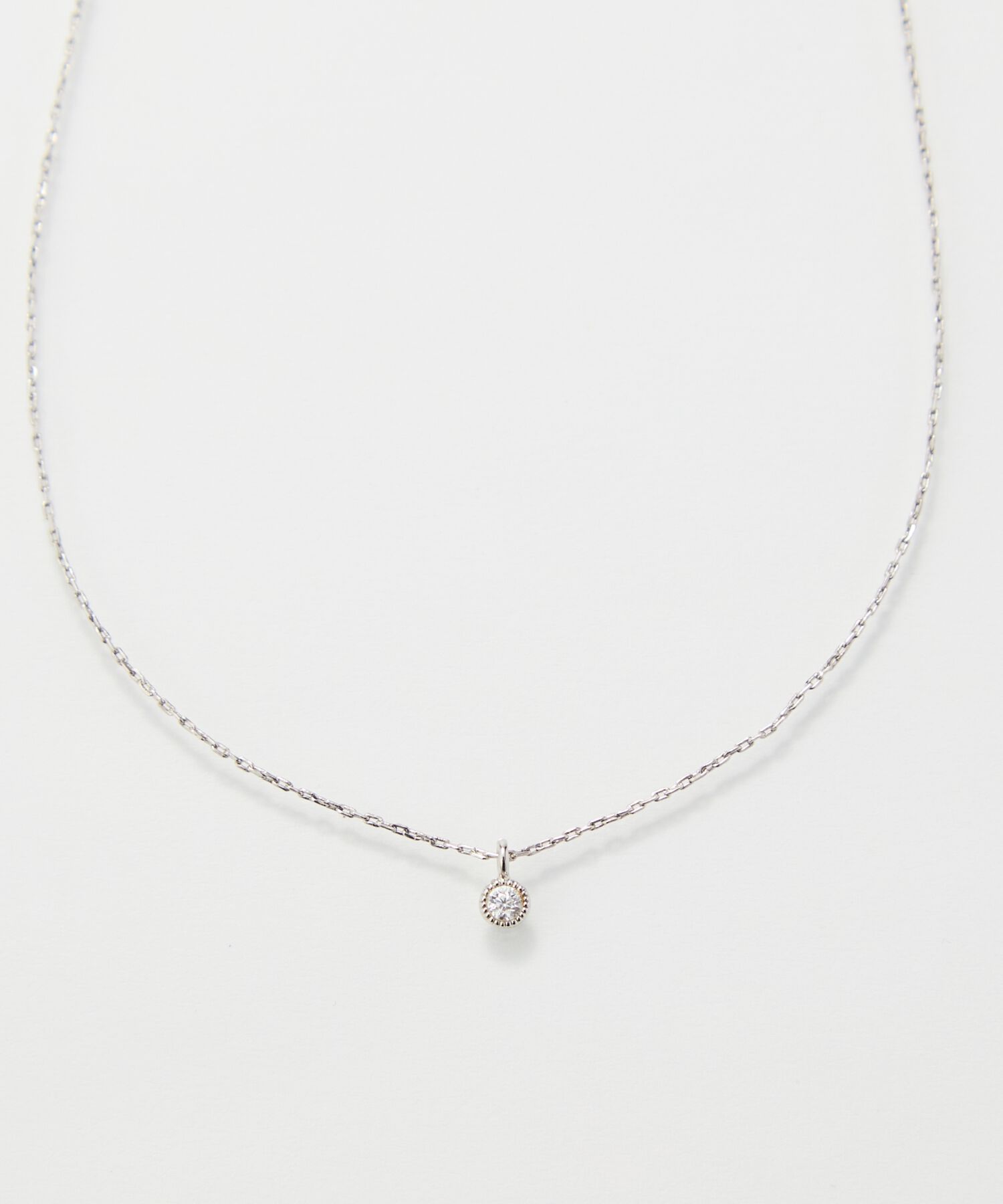 Phoebe「【金属アレルギー対応】シャイニーフチミルネックレス　シルバー」|ネックレス|