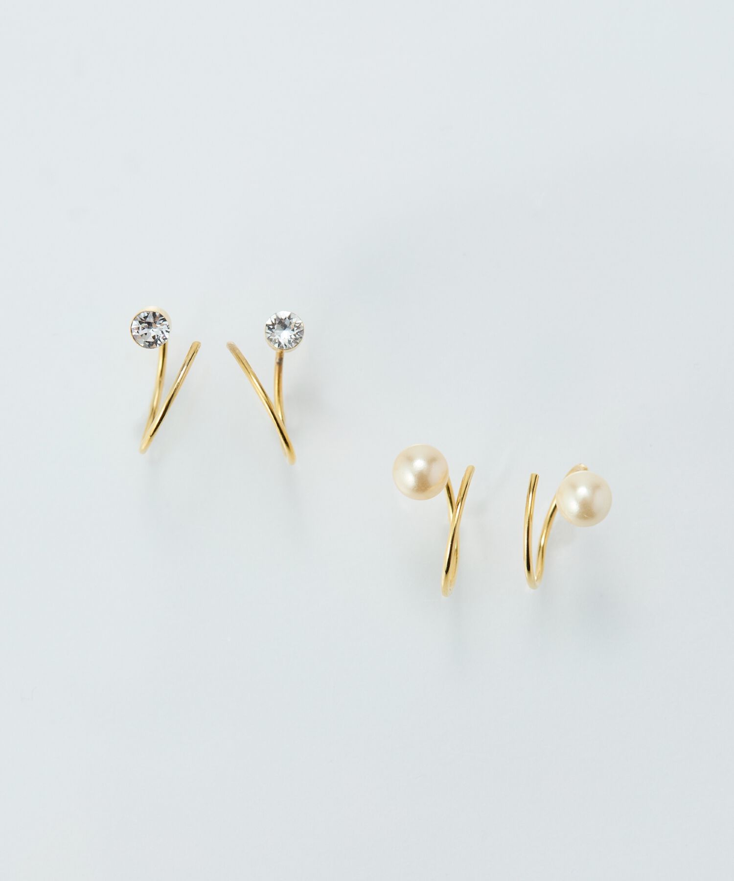 Phoebe「【金属アレルギー対応】ダブルループパールピアス/ニッケルフリー」|ピアス|