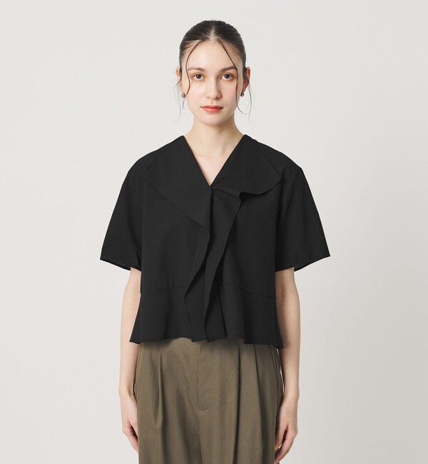 BEAUTY&YOUTH UNITED ARROWS「ソリッド&ストライプ ラッフル シャツブラウス ウォッシャブル」|シャツ・ブラウス|