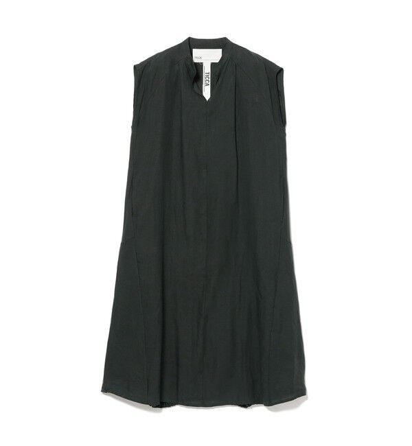Demi-Luxe BEAMS 「TICCA / リネン フレンチスリーブ バルーン ワンピース」|ワンピース|KHAKI
