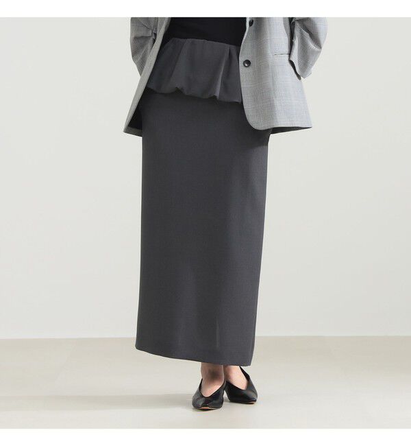 Demi-Luxe BEAMS 「ペプラムバルーン スカート」|スカート|CHARCOAL.GREY